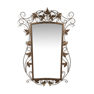 Baroque wrought iron mirror
