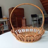 Vintage rattan basket 70s