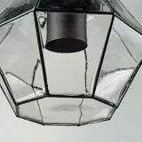 60s 70s hanging lamp ceiling lamp by Limburg Leuchten Germany glass metal