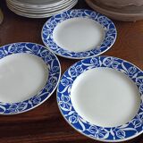 3 plates Digoin Sarreguemines Floral model