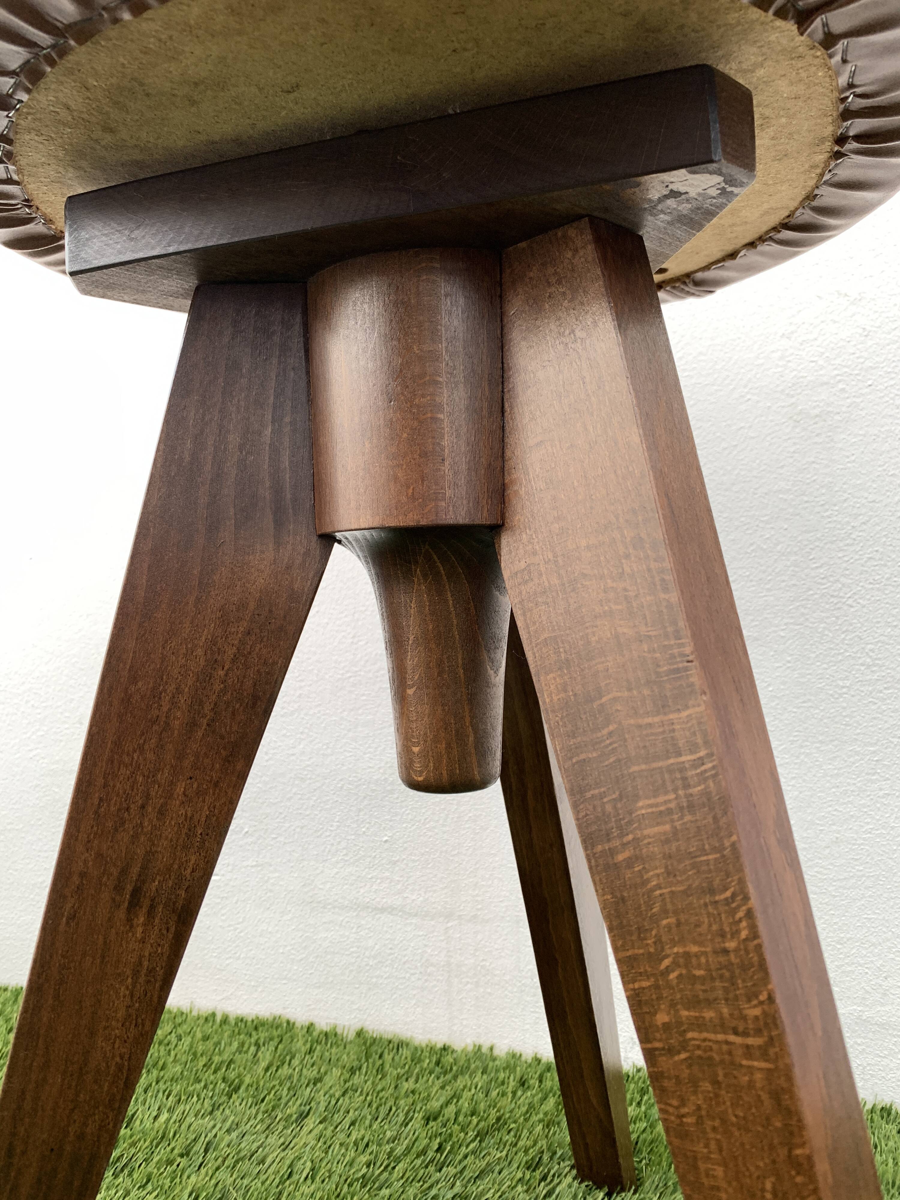 German piano stool, height adjustable, design Reiner Modell, 1950