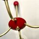1960s red and gold 4-light chandelier