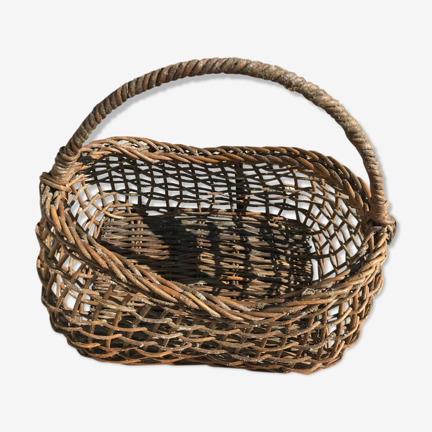 Panier en osier ajouré vintage | Selency