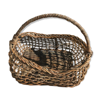 Vintage open wicker basket