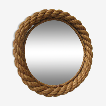 Braided rope mirror from the 60's - 33x33cm
