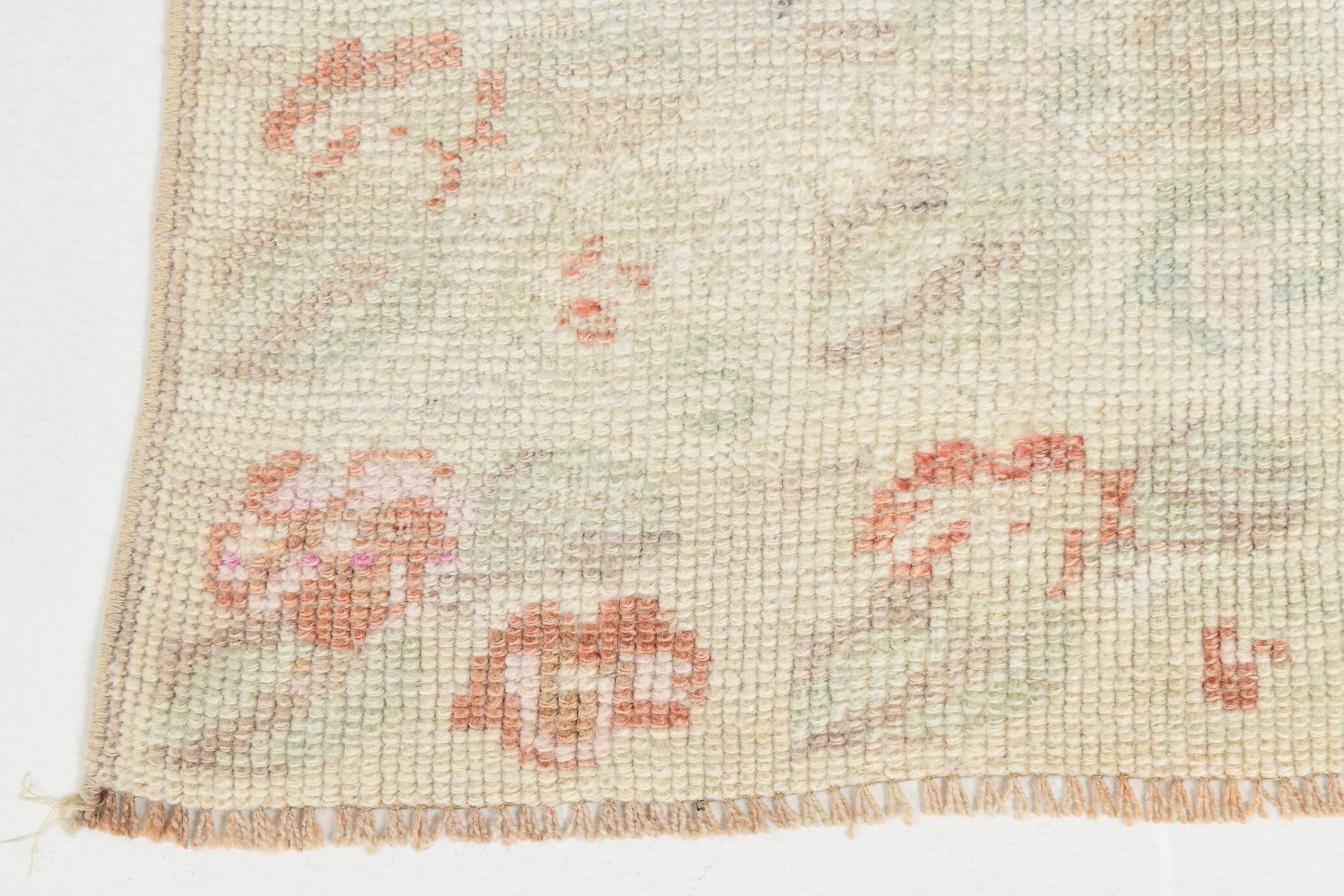 5x10 Floral Pattern Beige & Red Vintage Rug, 153x315Cm