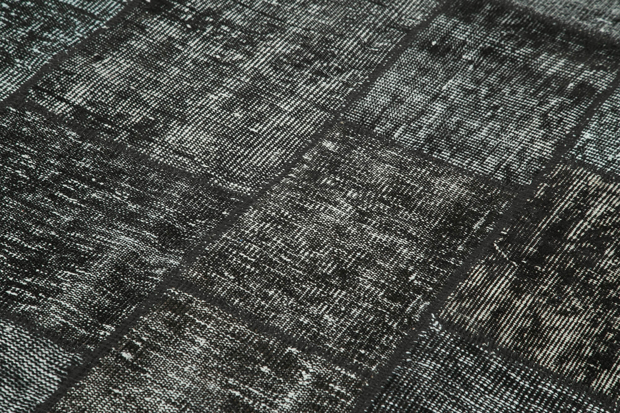 Handmade Anatolian Vintage 171 cm x 242 cm Black Patchwork Carpet