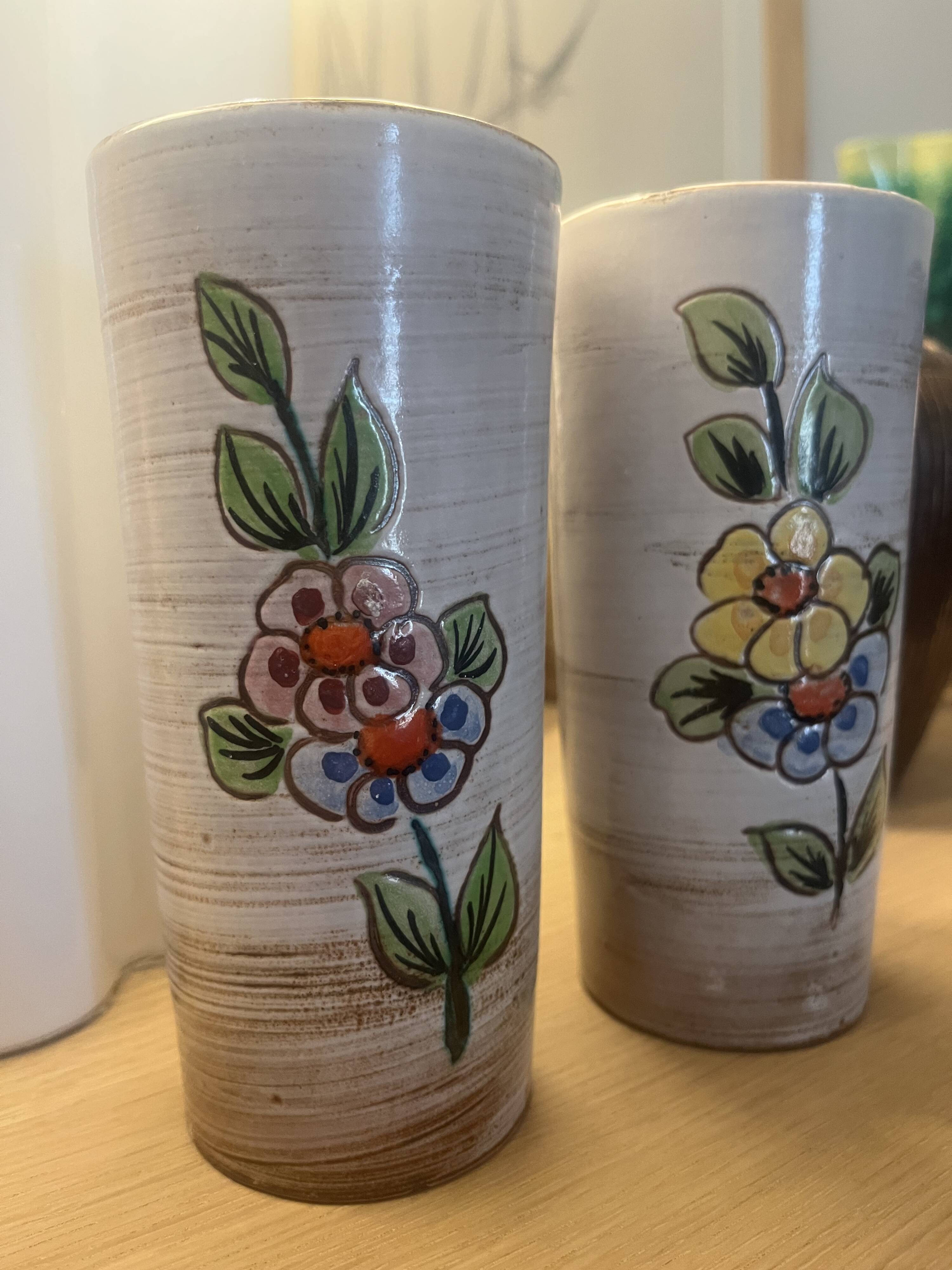 2 Sixties Vallauris orangeade glasses