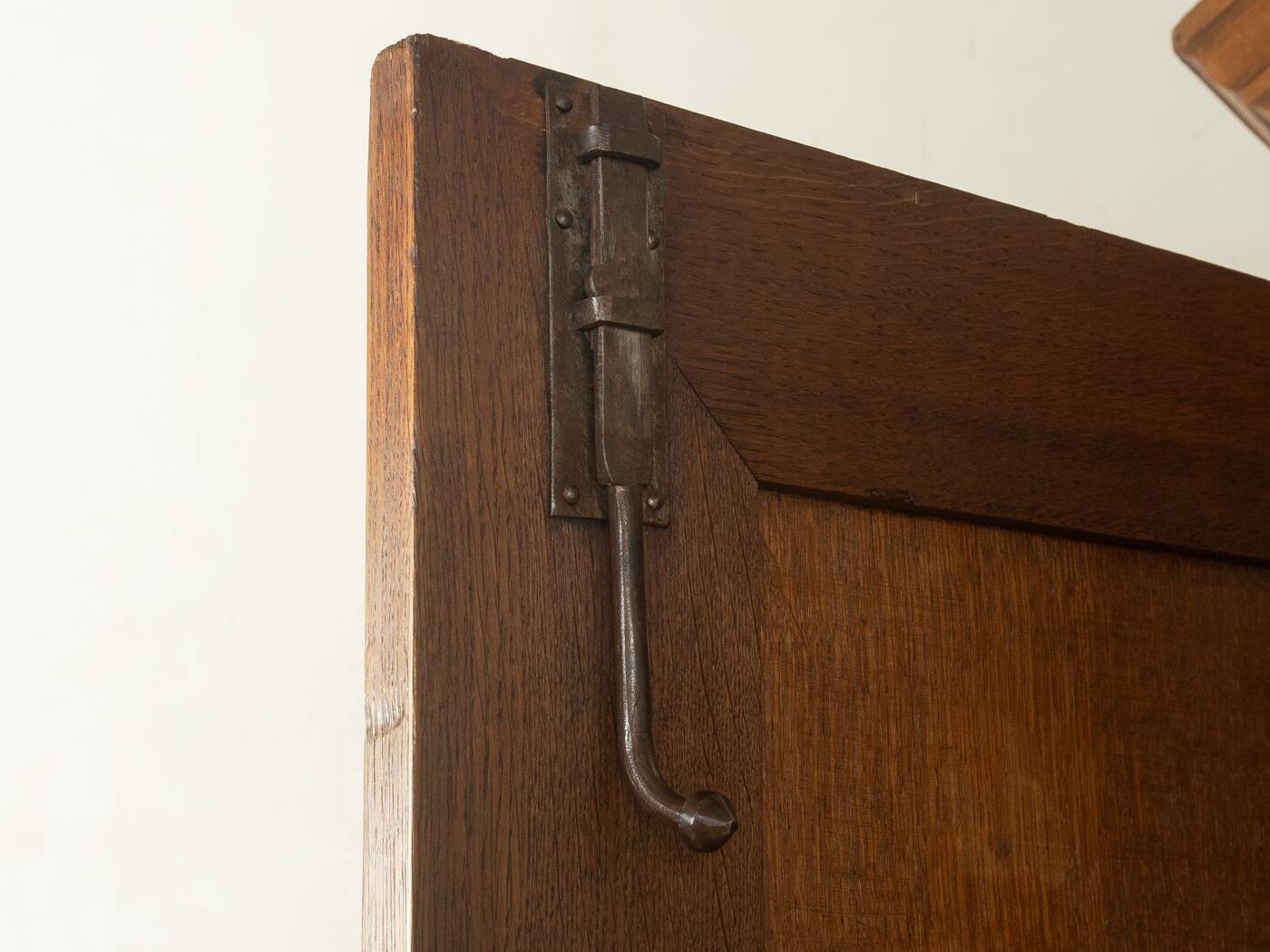 Classic antique wardrobe made of oak, pre-1900