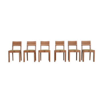 Set of six  art deco dining chairs