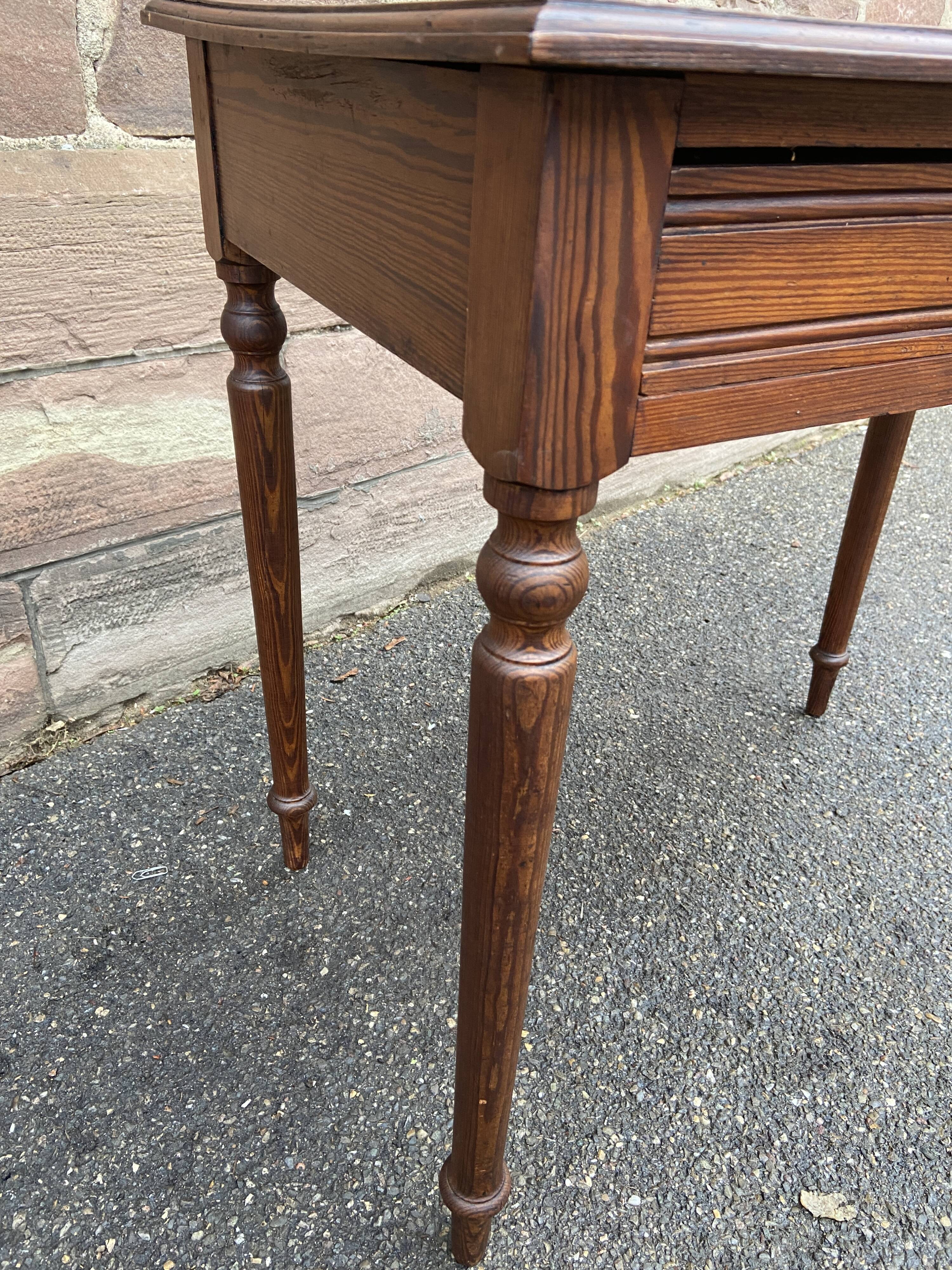 Small desk table in vintage pitchpin