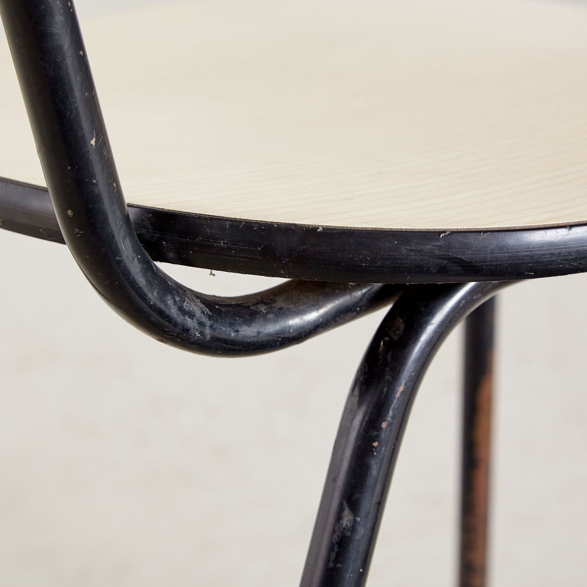 School chair on metal frame