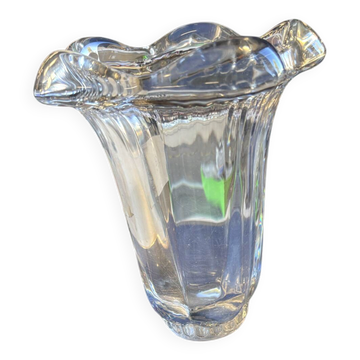 Vase tulipe en cristal de Daum années 60