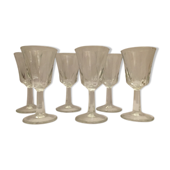 Set of 6 glasses with alcohol