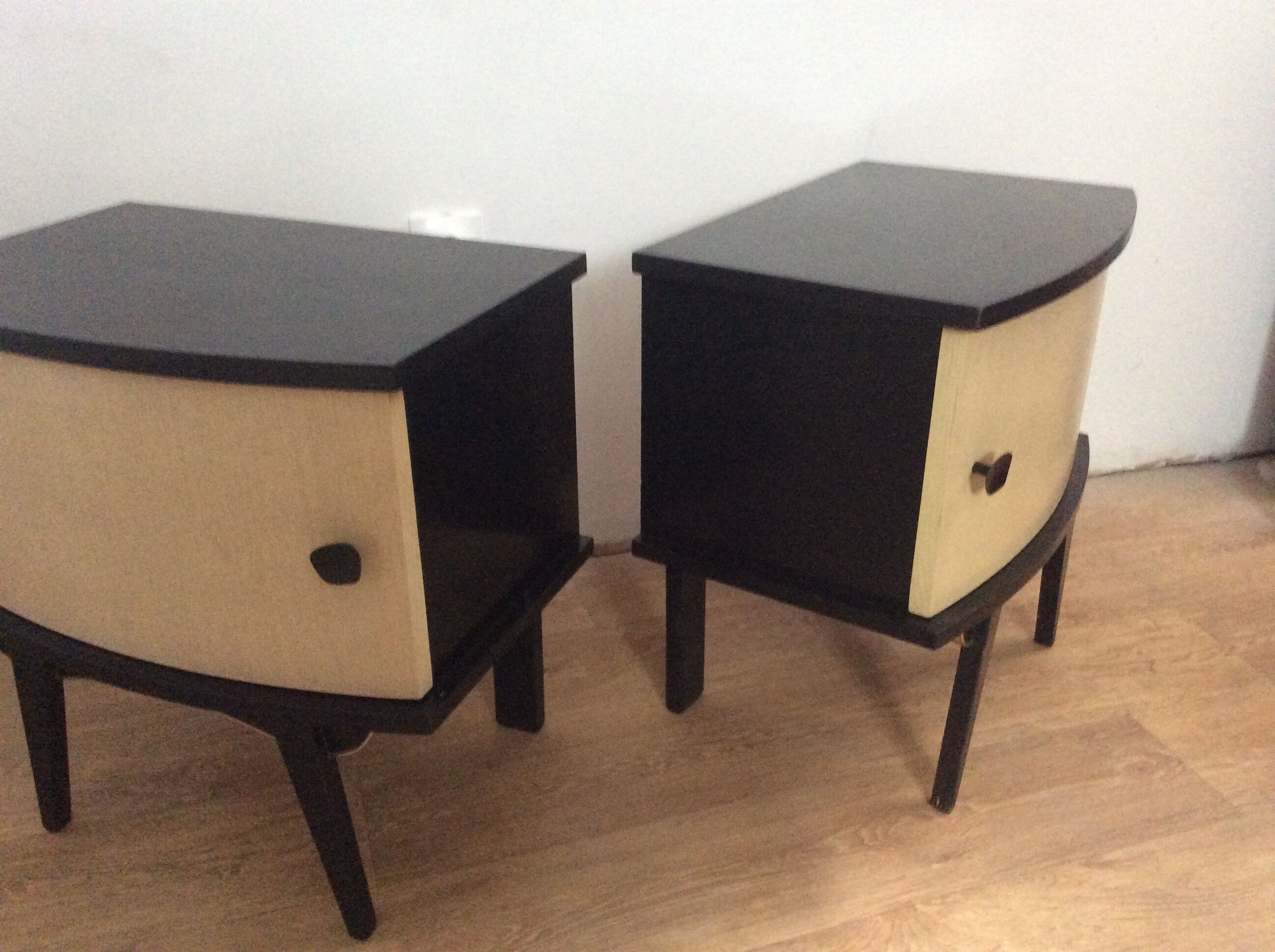 Pair of vintage wooden bedsides 1960