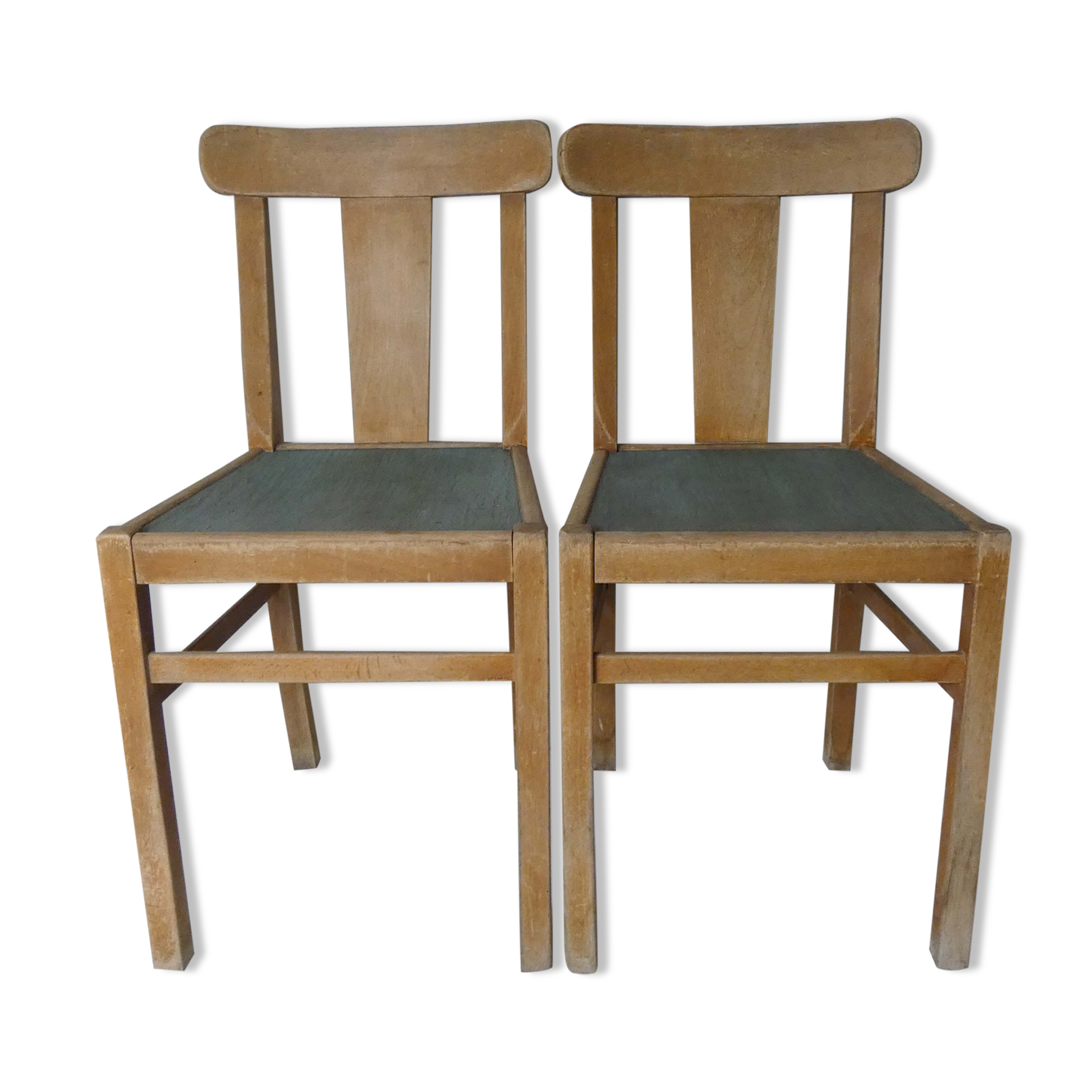 2 vintage wooden farmhouse chairs
