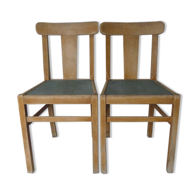 2 chaises de ferme en bois vintage