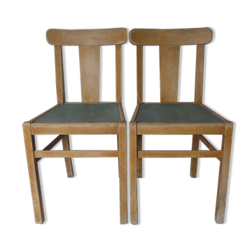 2 vintage wooden farmhouse chairs