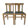 2 chaises de ferme en bois vintage