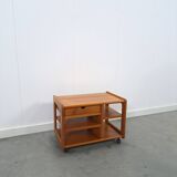Deense teak audio trolley met lade vintage tv meubel