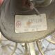 70s designer chandelier with smoked glass plates and gold metal frame