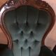 Voltaire armchair in green velvet