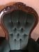 Voltaire armchair in green velvet