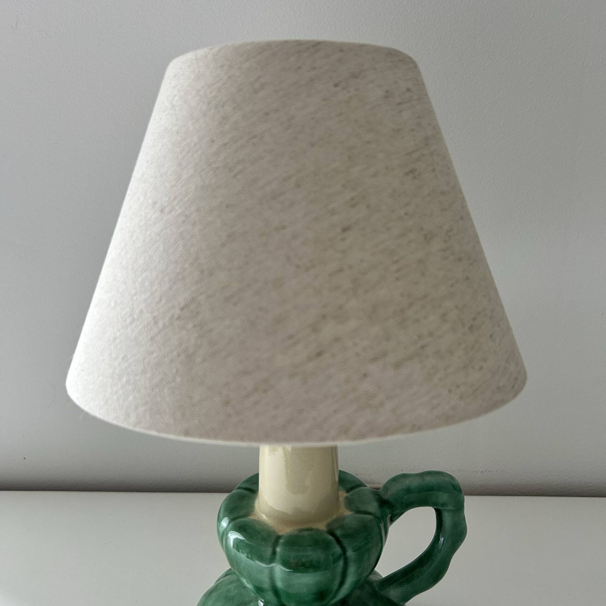 Lampe bougeoir en céramique verte 