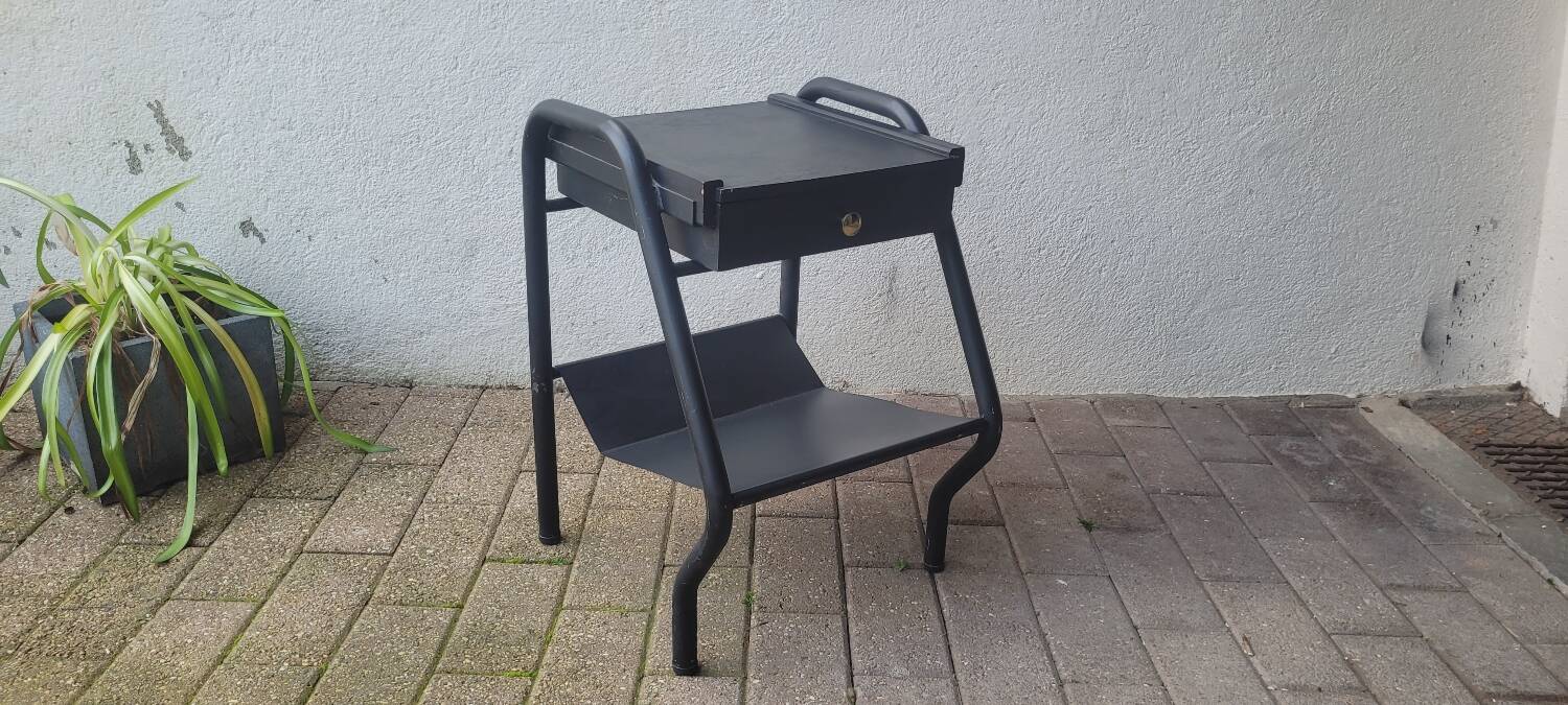 50s boarding school bedside table