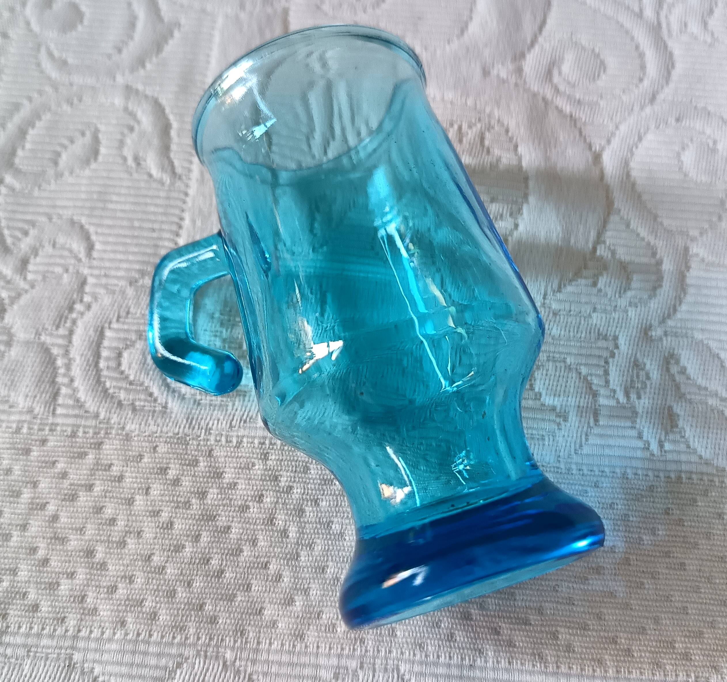 6 vintage turquoise liqueur glasses, schnapps glasses, cho style shot glasses