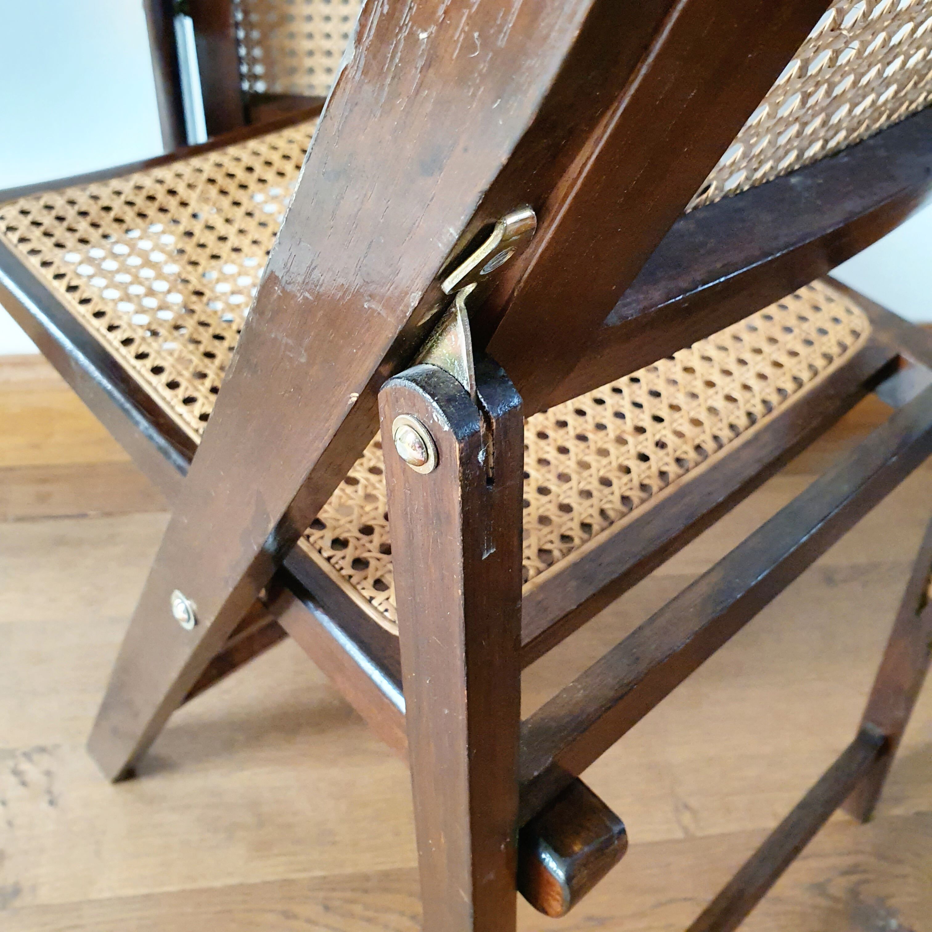 Pair of folding chairs canned 60s