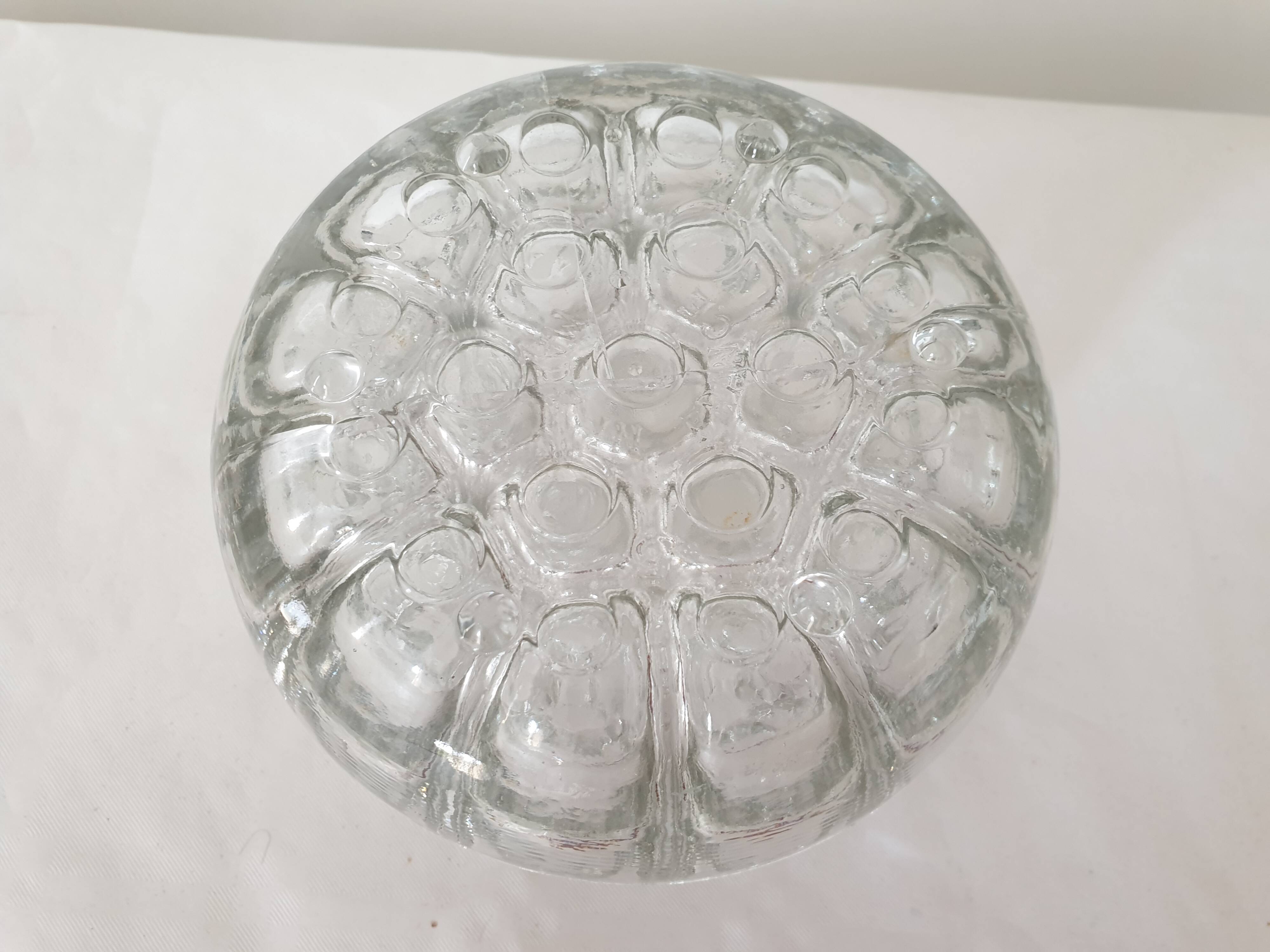 Vintage glass flower stand vase with 19 holes - Made in France