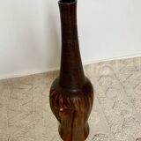 Vintage Brutalist Ceramic Vase or Large Lamp Base - Accolay Style
