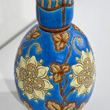 Vase decorated with flowers in enamels of longwy – early twentieth century