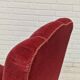 Ensemble de 4 chaises de salle à manger, bois de chêne, velours rouge cerise, années 1950, design danois