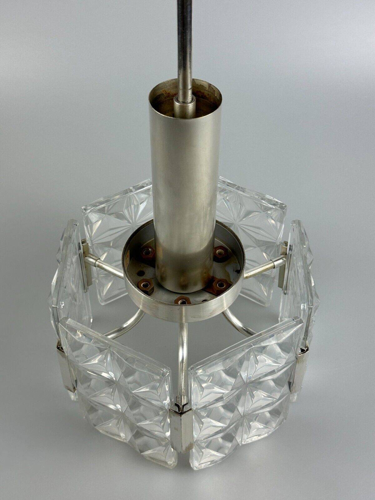 60s 70s ceiling lamp chandelier Hillebrand Leuchten Germany glass metal