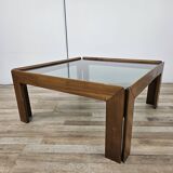 1960s coffee table by Afra and Tobia Scarpa for Cassina with smoked glass