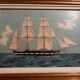 Old painting, oil on wood, schooner at sea, dated 1953, signed.