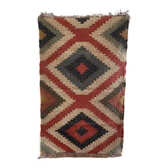 Tapis kilim jute et laine tissé à la main