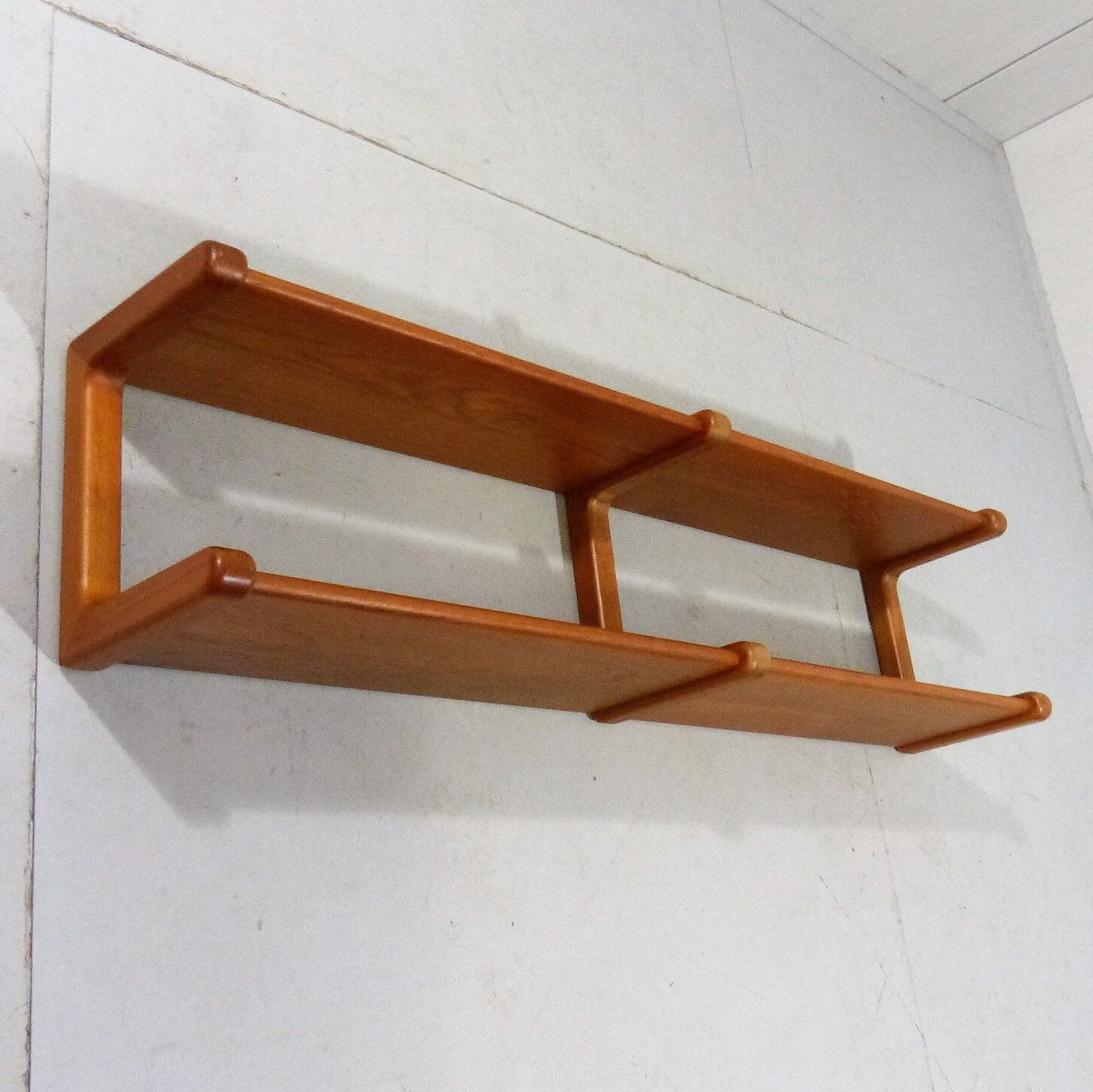 Dyrlund double teak wall shelf Denmark 1960’s