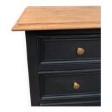 Matte black oak chest of drawers with 3 drawers