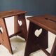 Arts & Crafts Heart Stools, Belgium, 1920s, Set of 2