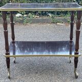 Desserte vintage double plateau doré