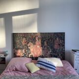 Tapestry the noble amazon, pink vintage headboard