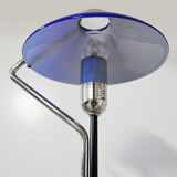 Floor lamp in opaline and marble, Italian work, 1980