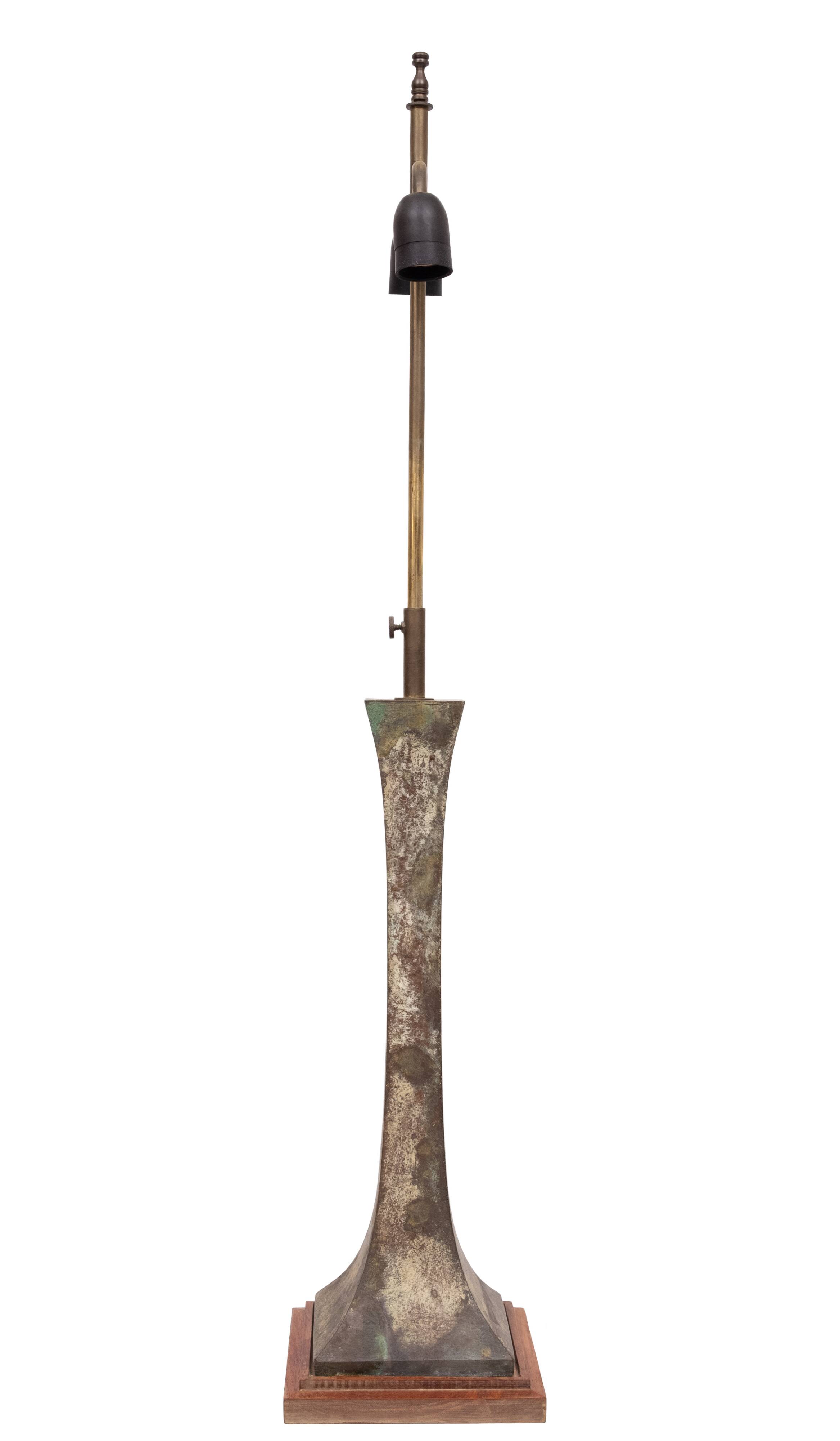 Stunning Stewart Ross James, Hansen Verdigris Bronze Table Lamp, circa 1960