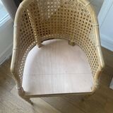 Fauteuil bois et cannage