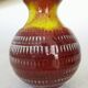 Vintage Scheurich Fat Lava Vase: West German Red & Yellow Pottery
