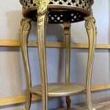 Louis XV style pedestal or pedestal in openwork gilded wood