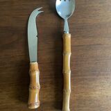 Set of bamboo handle cutlery